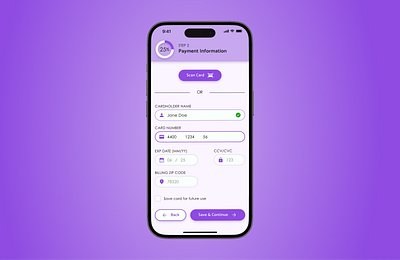 Daily UI - 002 Credit Card Checkout app design ui ux