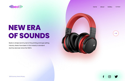 Head phones - Hero section branding e commerce illustration landing page logo ui ux visuals