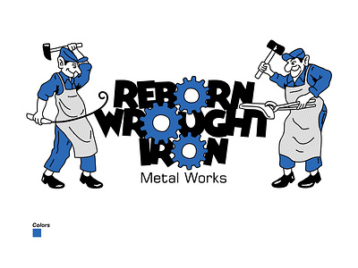 REBORN WROUGHT IRON - WORK IN PROGRESS branding design graphic design illustration logo man metal work work
