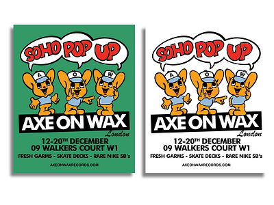 AXE ON WAX - SOHO POP-UP 2023 (POSTER) bootleg branding design flyer graphic design illustration logo popup poster