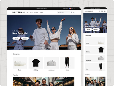 Streetwear Fashion Ecommerce Landing Page Exploration graphic design ui branding