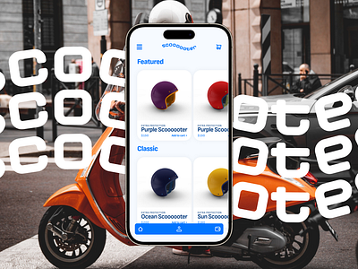 Scooooter App design | E-commerce adventure app app design branding credit card ecommerce graphic design helmet leads market market place marketing mobile motorcycle product design scoter shop ui uiux urban