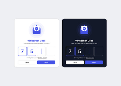 UI Design: Verification Code Card by Inche Faris on Dribbble
