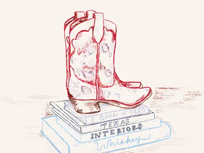 Cowgirl Boots Illustration colored pencil cowboy cowgirl design illustration sketching southern illustration