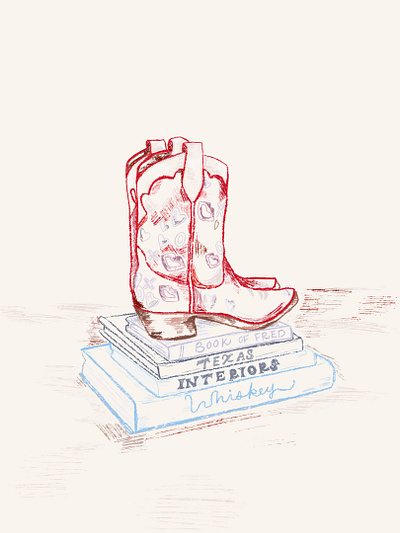 Cowgirl Boots Illustration colored pencil cowboy cowgirl design illustration sketching southern illustration