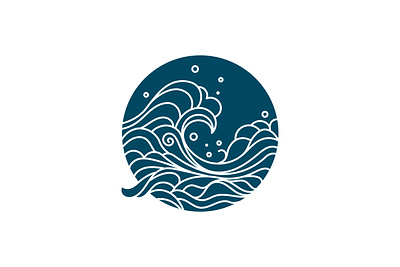 Sea waves vector design silhouette branding design graphic design icon illustration line logo monoline ocean outline round sea tide tsunami vector water wave