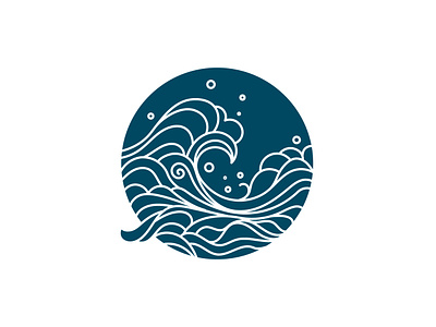Sea waves vector design silhouette branding design graphic design icon illustration line logo monoline ocean outline round sea tide tsunami vector water wave