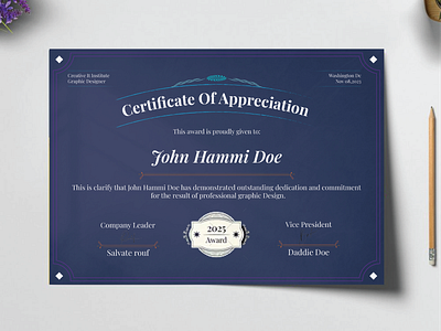 Certificate Of Appreciation branding certificate design graphic design illustration illustrator