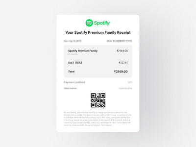 Daily UI Challenge | Email Receipt auto layout daily ui daily ui challenge design design challenge email receipt email receipt ui figma figma auto layout spotify email receipt ui spotify invoice ui ui design