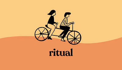 Brand Identity - Relationship App, Ritual animation bike brand brand identity branding couple girl and boy hills logo logo design orange relationship app relationships yellow