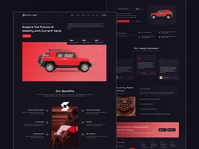 Home Page Design of Car Renting / Booking Website - Dark black business car dark design home home design home page home page design landing page landing page design main main page main page design page rental ui vehicle web website