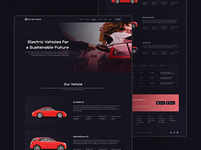 Vehicles / Cars Page Design of Car Renting Website - Dark black business cars creative dark design minimal modern new page product details products products page red template ui ux vehicles web website