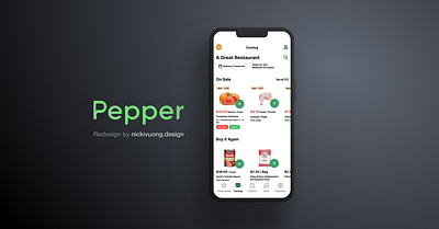 Pepper Mobile App Redesign b2b eccomerce startup uxui