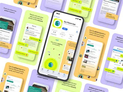 App Store Screens for Environmental Action App: Branding & Web app app design app store app store screens brand design branddesigner branding graphic design screens ui ux uxui web design webdesign webdesigner