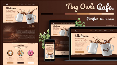 Tiny Owls Cafe affinity designer cafe coffee shop concept graphic design web design