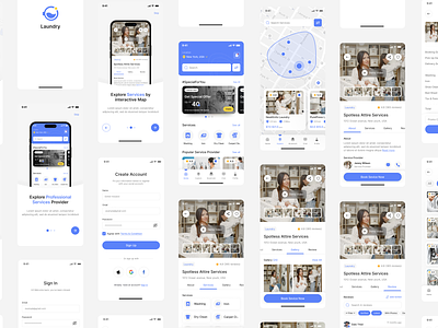 Laundry Service App Figma UI Design | App UIUX Design android app design app designer app developer app ui design figma hire app designer hire ui ux designer ios laundry app laundry service laundry service app ui ui design uiux user interface ux ux design