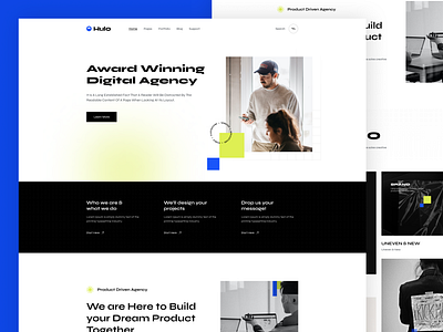 Hulo - Creative Agency Landing Page agency agency landing page business creative dribbbleshowcase landing landing page page trend trendy ui