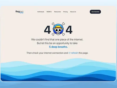 One Piece Inspired 404 Page for a Legal Tech SaaS 404 404 page anime branding breathing design illustration logo meditation mindfulness one piece saas ui ux