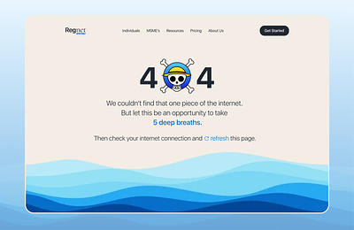 One Piece Inspired 404 Page for a Legal Tech SaaS 404 404 page anime branding breathing design illustration logo meditation mindfulness one piece saas ui ux