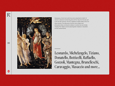 Renaissance Exhibition - Inner section art florence italy renaissance serif ui