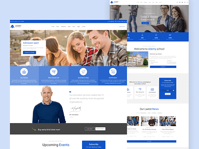 College Website Template for Online Learning - Ademy university