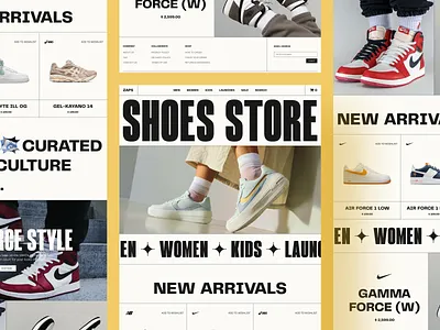 Shoes Store Landing Page - ZAPS ecommerce ecommerce landing page landing page nike shoe store shoes sneakers store web web design website design