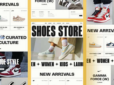 Shoes Store Landing Page - ZAPS ecommerce ecommerce landing page landing page nike shoe store shoes sneakers store web web design website design