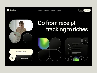 budget tracking app: hero, website, landing page b2c design budgeting finance design fintech app fintech design hero section landing landing page design personal finance saas design saas website site web web design website design