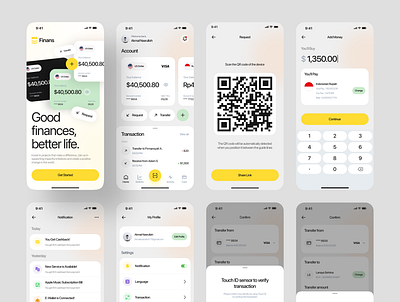 Finans - Finance App UI KIT app app design bank banking company digital bank e wallet finance finance app finance mobile app mobile mobile app wallet