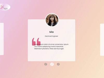 Testimonials - Daily UI 039 app dailyui dailyui039 design figma minimal testimonials ui uix101 ux web