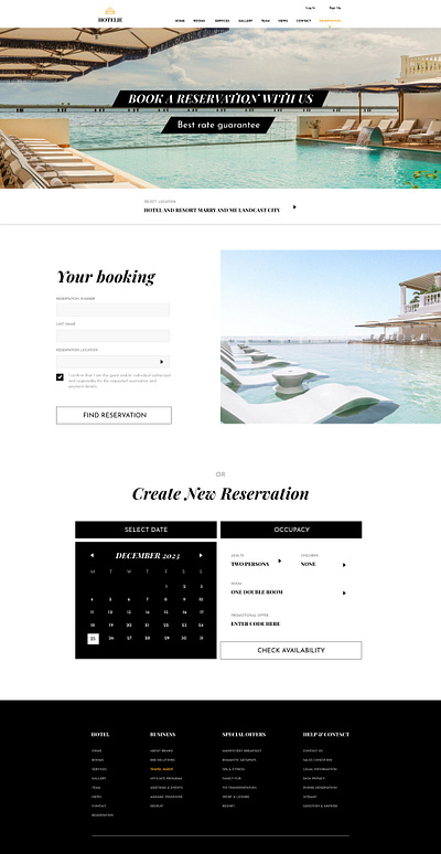 HOTELIE - Luxury Website - Reservation design hotel luxury reservation ui uidesign webdesign website