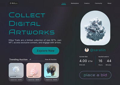 Killua - NFT Website UI concept design graphic design nft ui ux web design