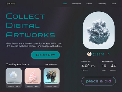 Killua - NFT Website UI concept design graphic design nft ui ux web design