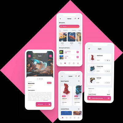 Fish E-Commerce App Design animation app design figma uiux design user research