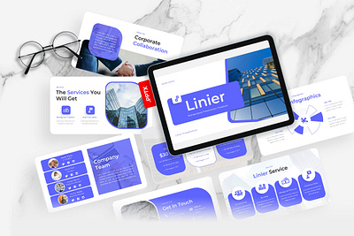 Linier PowerPoint Template blue business gsl key linier modern multipurpose powerpoint ppt pptx presentation template ui white