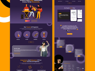 Music Learning Website UI/UX figma landing page landing page design ui music music agency website music landing page music web music web ui music website ui design uiux user interface website website design website ui