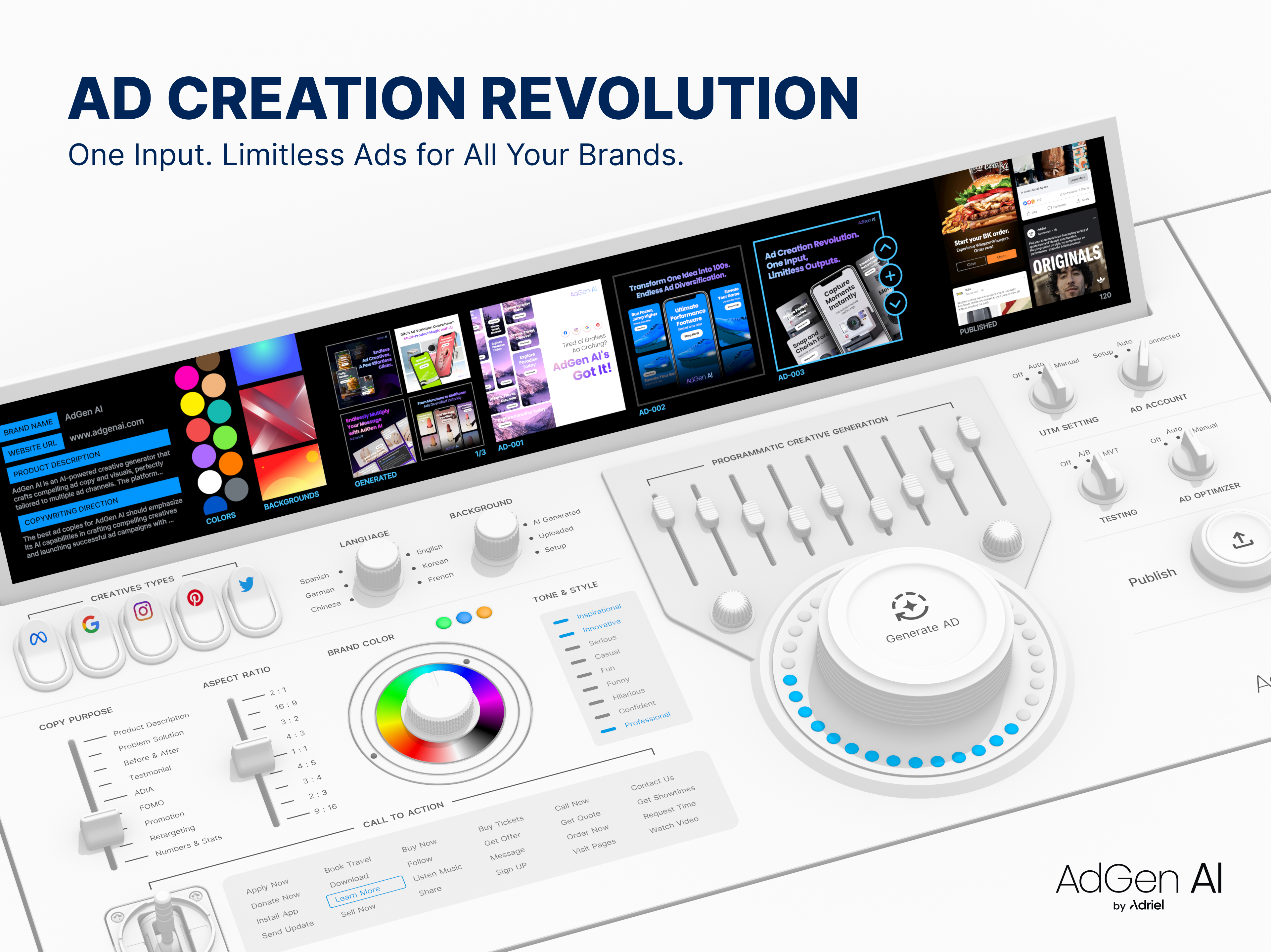 Adgen AI : Generator 3d adgen adriel ads ai banner commercial art creatives generator rendering synthesizer