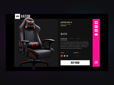 Gamers Chairs Online Store. E-commerce chairs design e commerce gamers online store store ui ux website