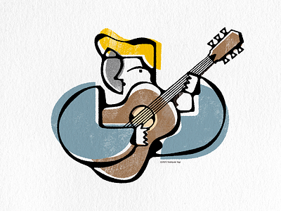 Guitarist graphic design illustration