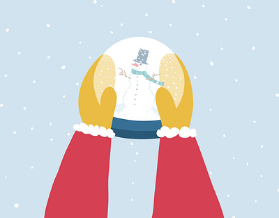 Snow globe snowman's style adobe illustrator christmas christmas illustration christmas illustrations design flat globe holidays illustration let it snow merry christmas simple snow snow globe snowflakes snowman vector