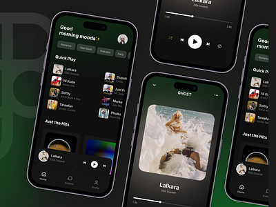 Music Player App app branding design graphic design illustration music music app music player player spotify template ui user interface ux vector