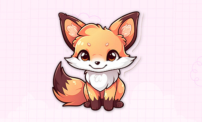 Kawaii Cute Cartoon Character Fox streetweardesign