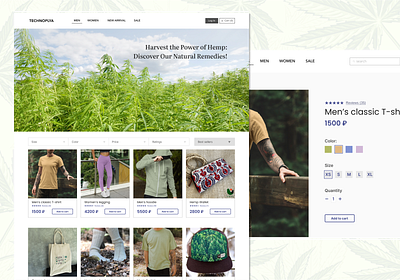 Hemp clothing store figma landing ui