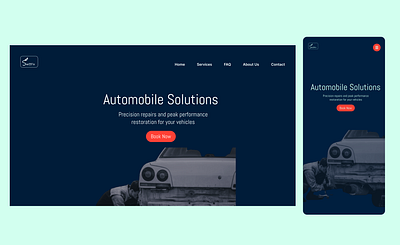 Automobile Landing Page animation branding graphic design ui