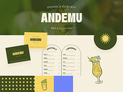 Andemu - Cocktail Brand Identity branding cocktail french grain