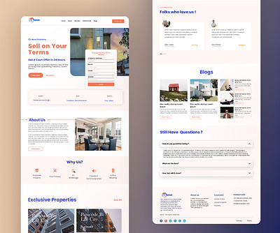 RealEstate Website Landing Page design typography ui ux