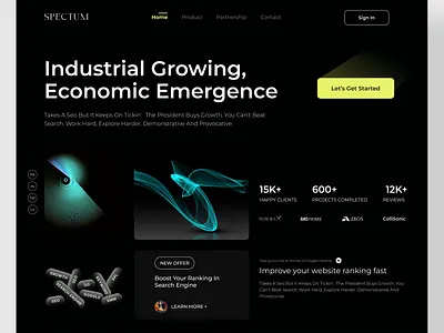 SEO Marketing Agency Landing Page agency clean company corporate dark figma landing page marketing minimal modern product design seo simple ui design ux web application web design webflow website website design