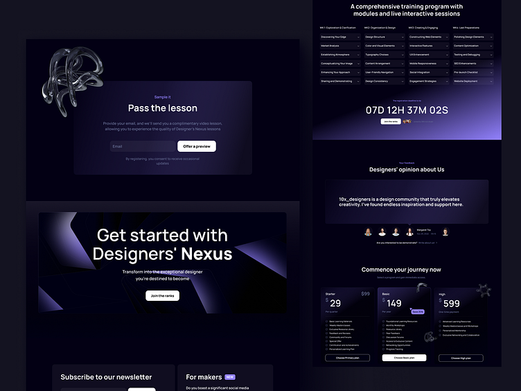 Landing page by Olha Makhota on Dribbble