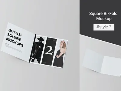 Bi-Fold Brochure Mockup 8 Style bi fold bifold booklet brochure template business brochure catalog clean corporate brochure cover design editorial logo mock up modern print realistic square white