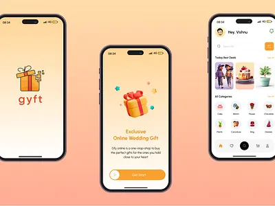 Wedding Gift Shop Mobile Application branding design graphic design iconography illustration logo product design ui vector